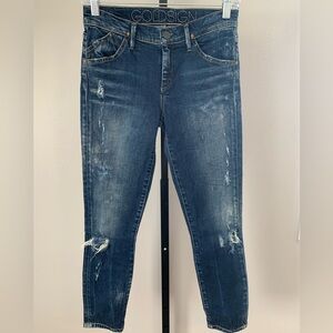 Goldsign Women's Distressed Blue Ankle Jeans